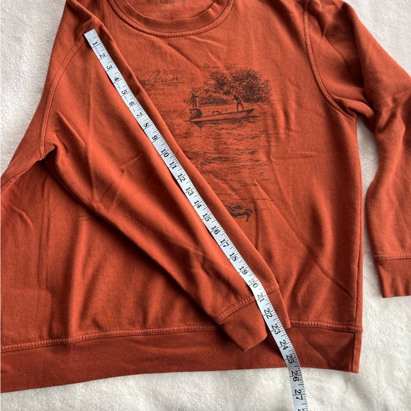 Magellan Mens Long Sleeve Crew Neck Sweater Red Orange Fish XL Vintage - Picture 6 of 8